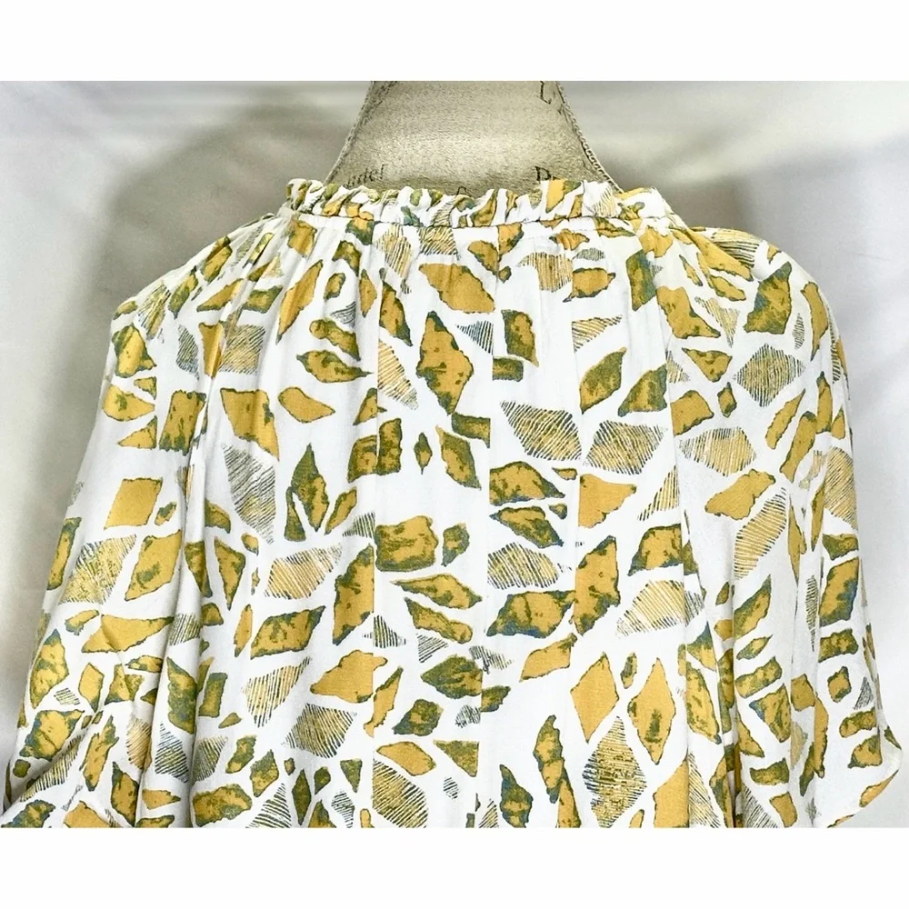 Anthropologie Robin Tiered Mini Dress In Yellow Bohemian Flowy Boho - Picture 9 of 10